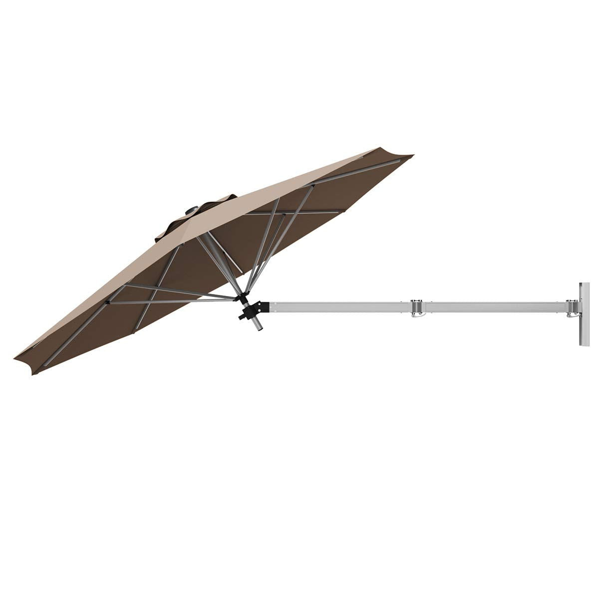 Tangkula 8 FT Wall Mounted Patio Umbrella with Adjustable Pole